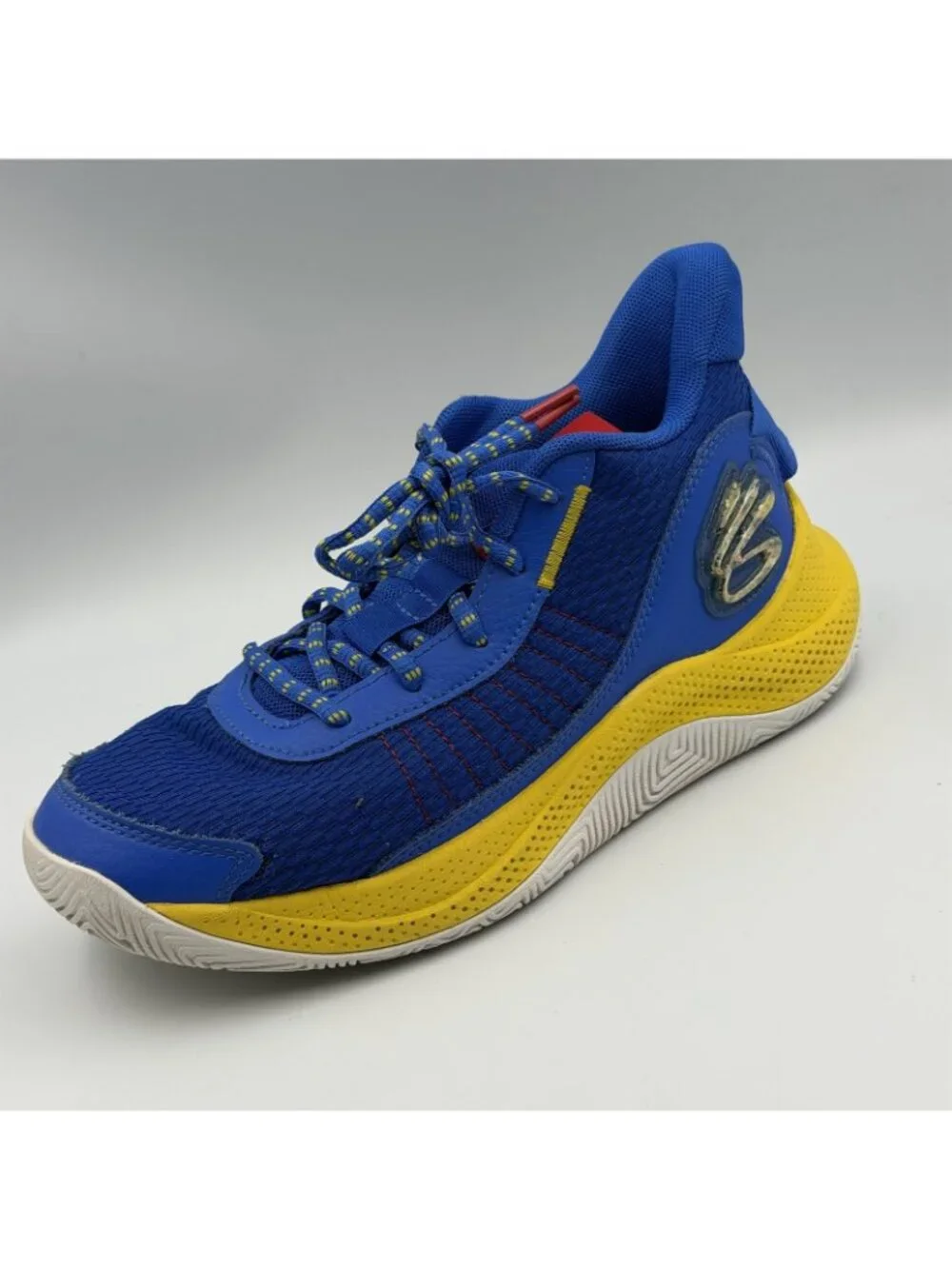 Under Armour Curry Flow 8 Youth Kids Basketball Shoes Blue Yellow Size 6Y